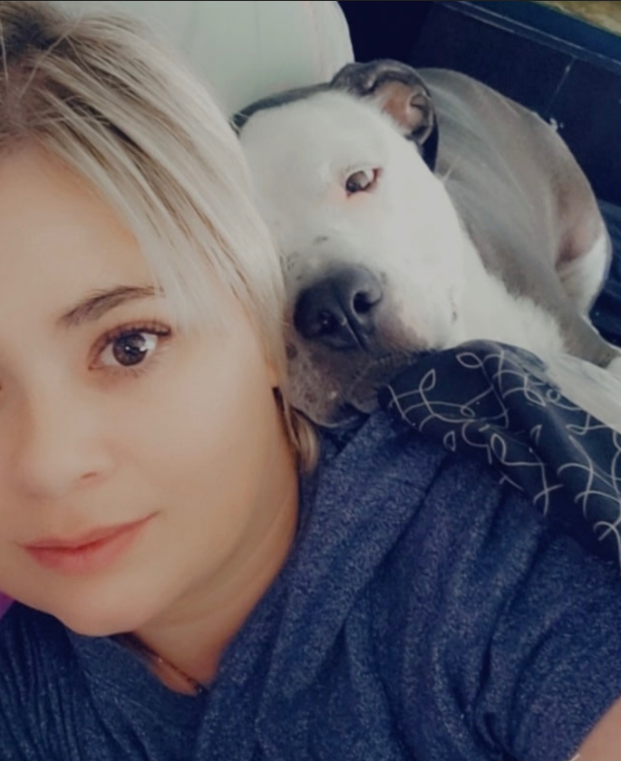 Sarah R with retriever